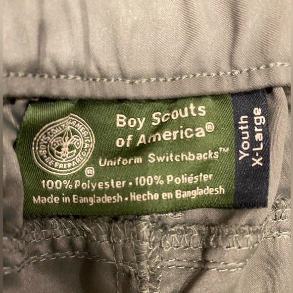 Boy Scouts Of America BSA Uniform Cargo Shorts Polyester Switchback Youth XL - Picture 7 of 8